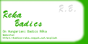 reka badics business card